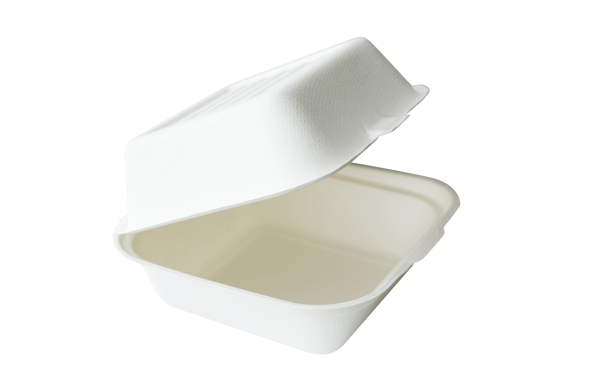 6''x6'' Bagasse Hinged Container - novapkg