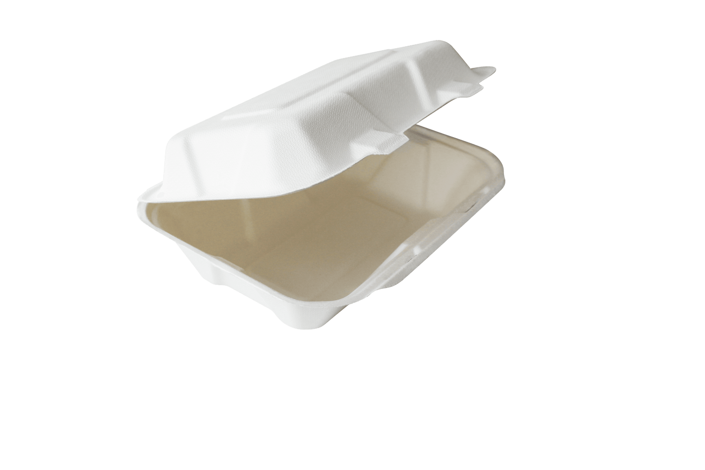 9''x6'' Bagasse Hinged Container - novapkg