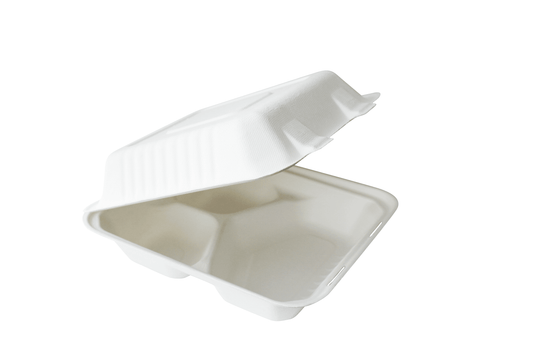 9"x9" Bagasse Box with 3 Compartment - novapkg